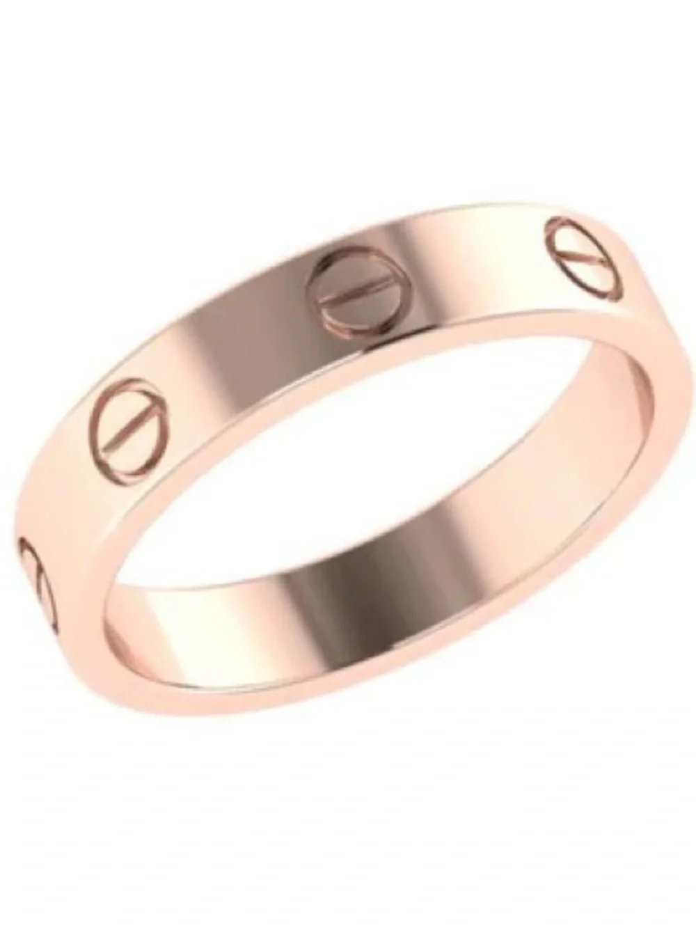 Generic Rose Gold Screw Stainless Steel Ring